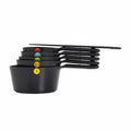 6 Piece Plastic Measuring Cups - Black