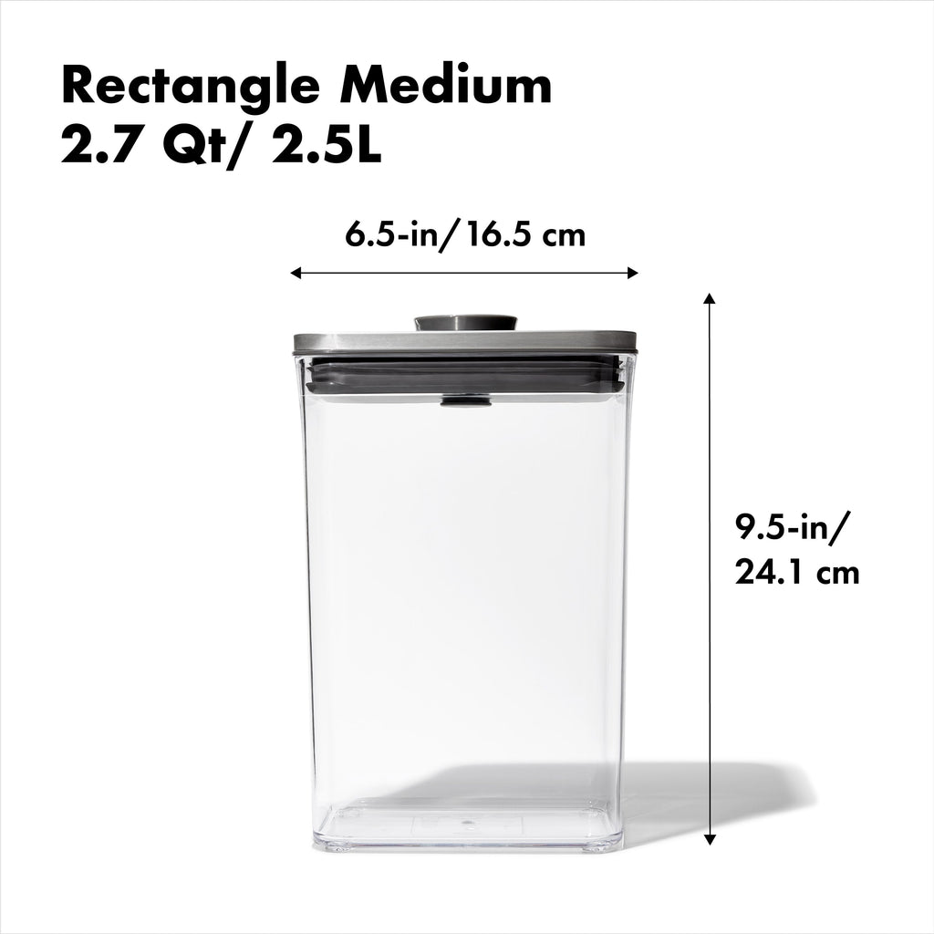 POP Container - Rectangle Medium (2.7 Qt) - Steel