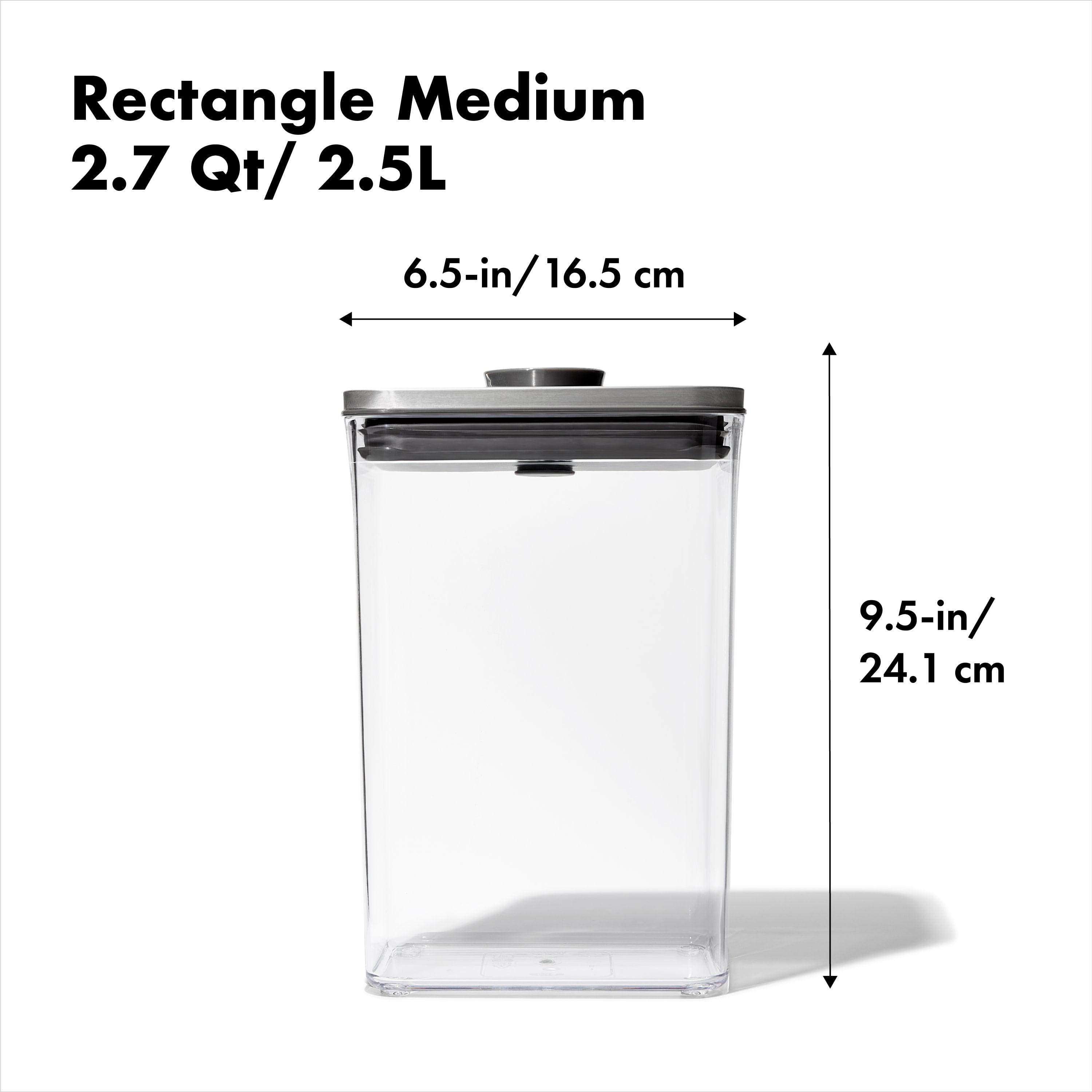 POP Container - Rectangle Medium (2.7 Qt) - Steel