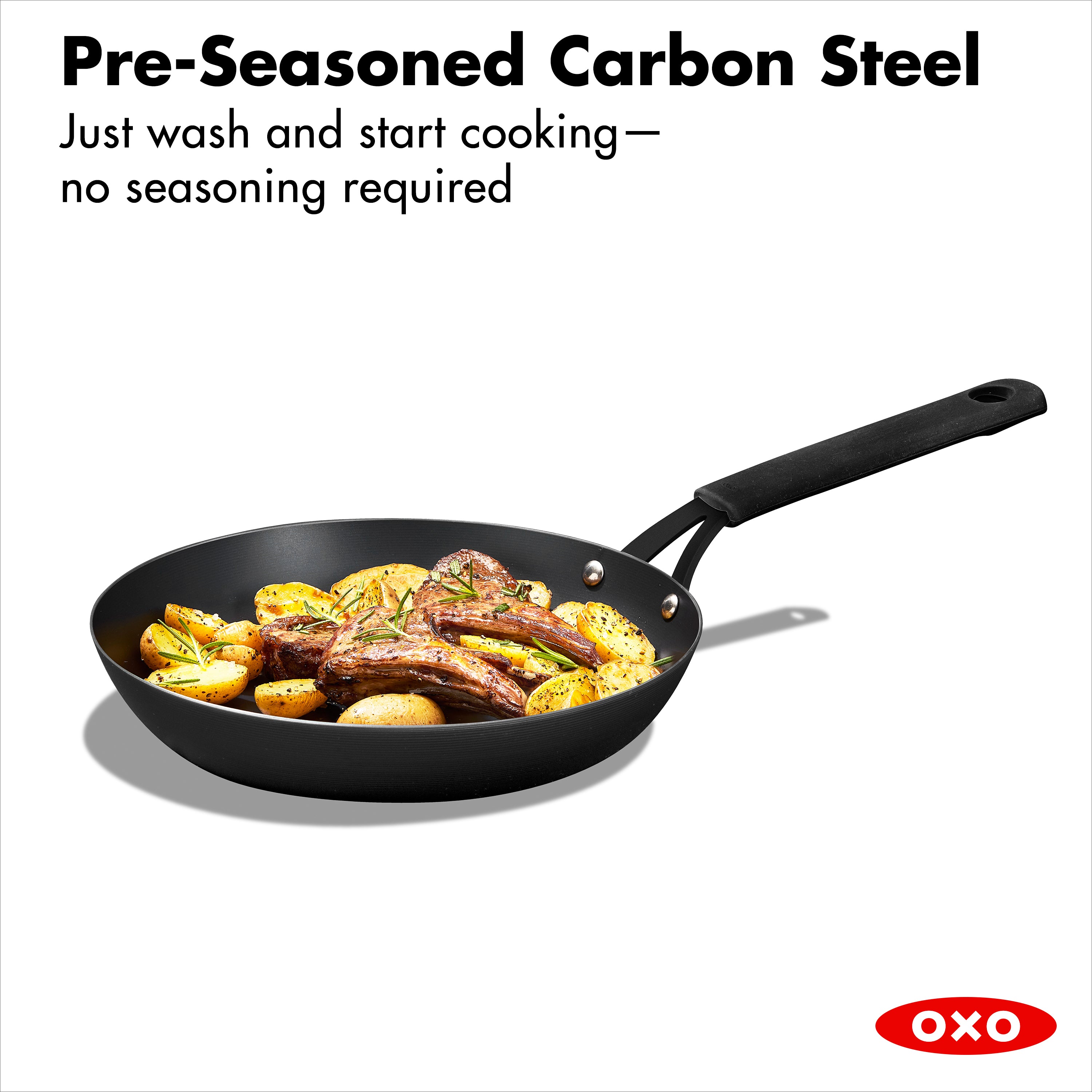 Carbon Steel Obsidian Series 10-Inch Frypan with Silicone Sleeve