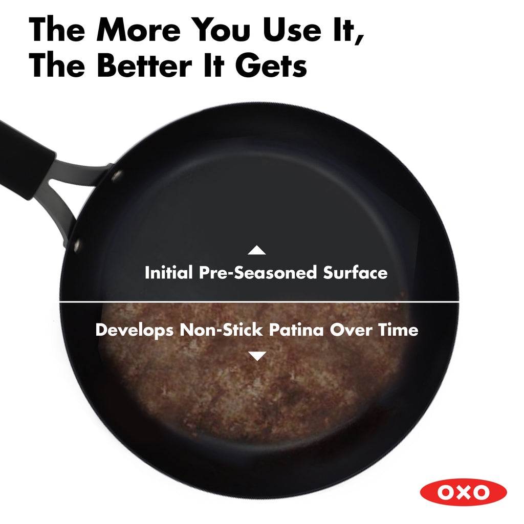 Carbon Steel Obsidian Series 10-Inch Frypan with Silicone Sleeve