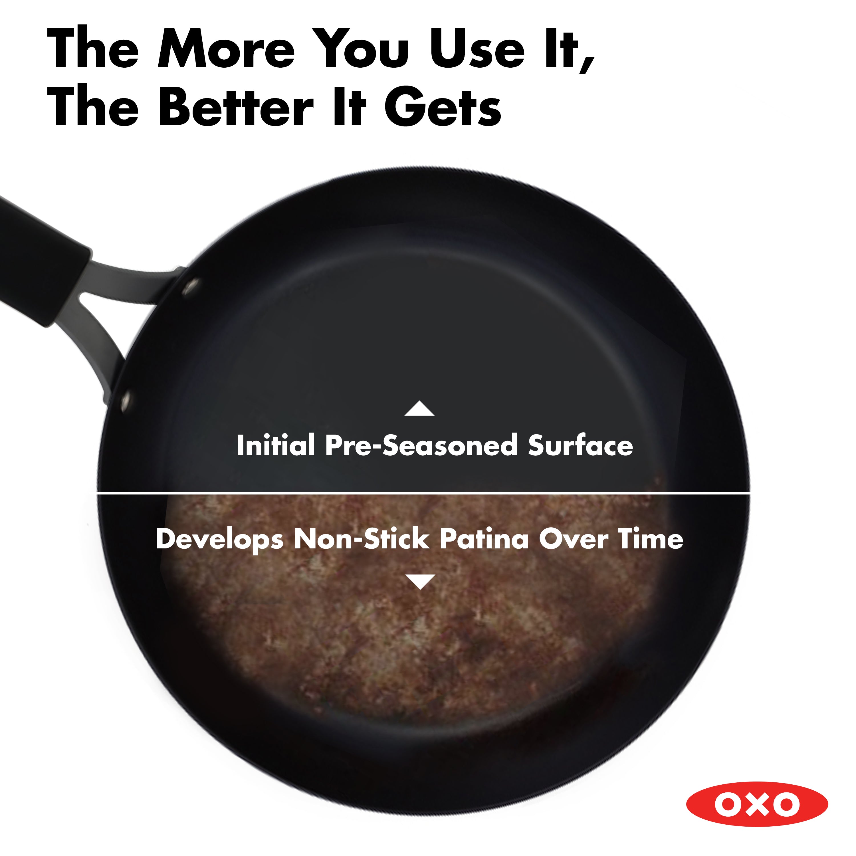 Carbon Steel Obsidian Series 10-Inch Frypan with Silicone Sleeve