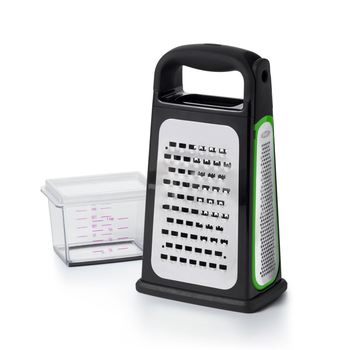Etched Box Grater With Removable Zester
