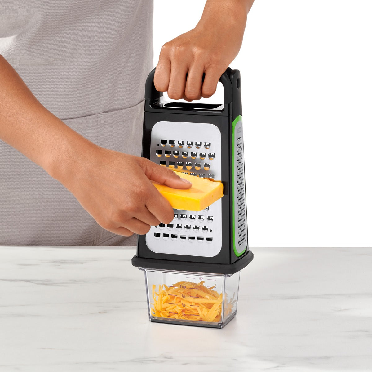 Etched Box Grater With Removable Zester