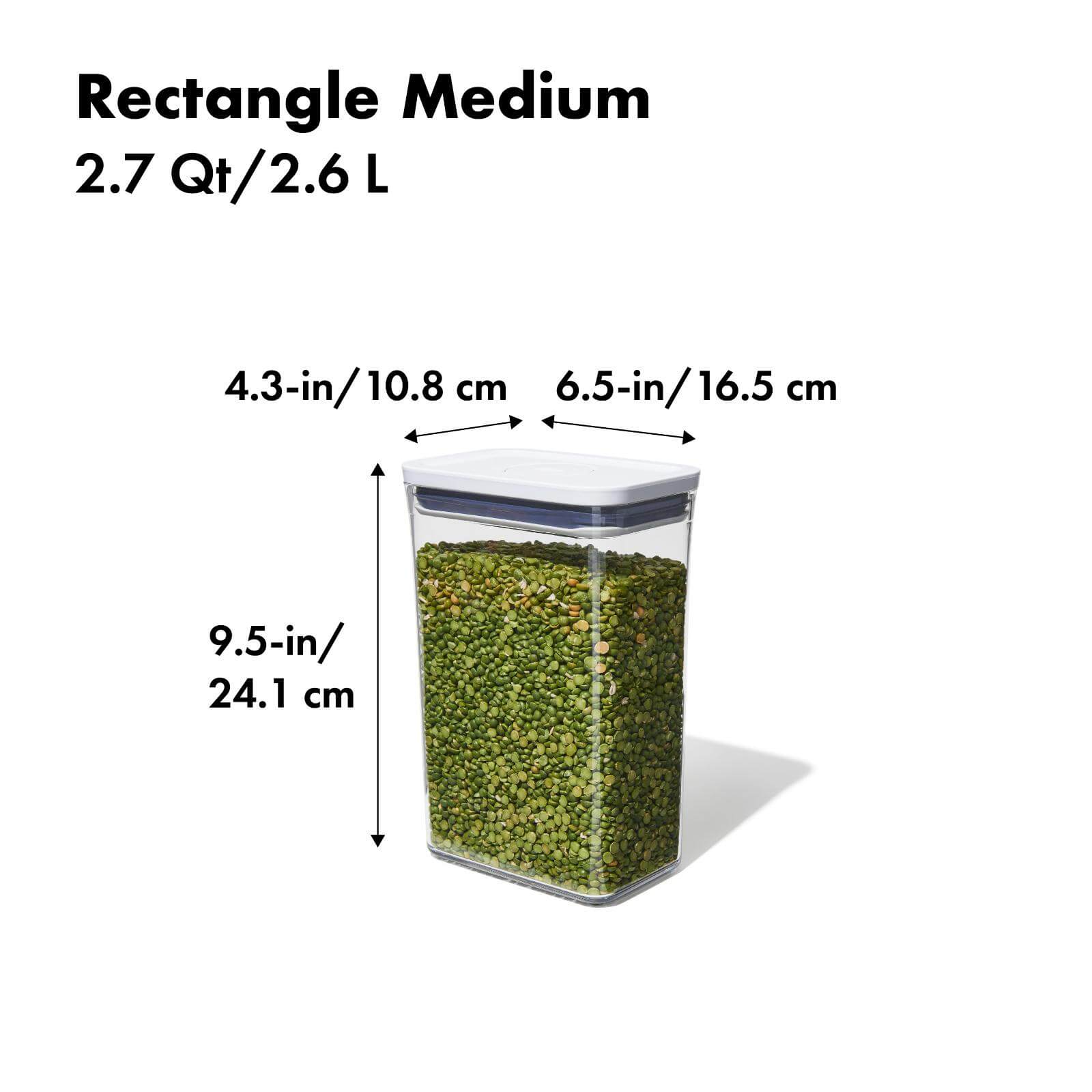 POP Container - Rectangle Medium (2.7 Qt.) - White