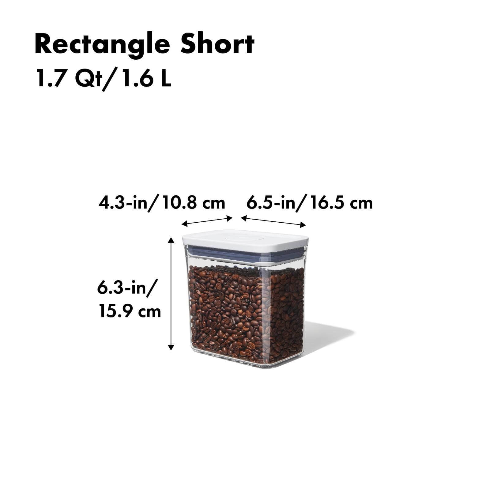 POP Container - Rectangle Short (1.7 Qt.) - White