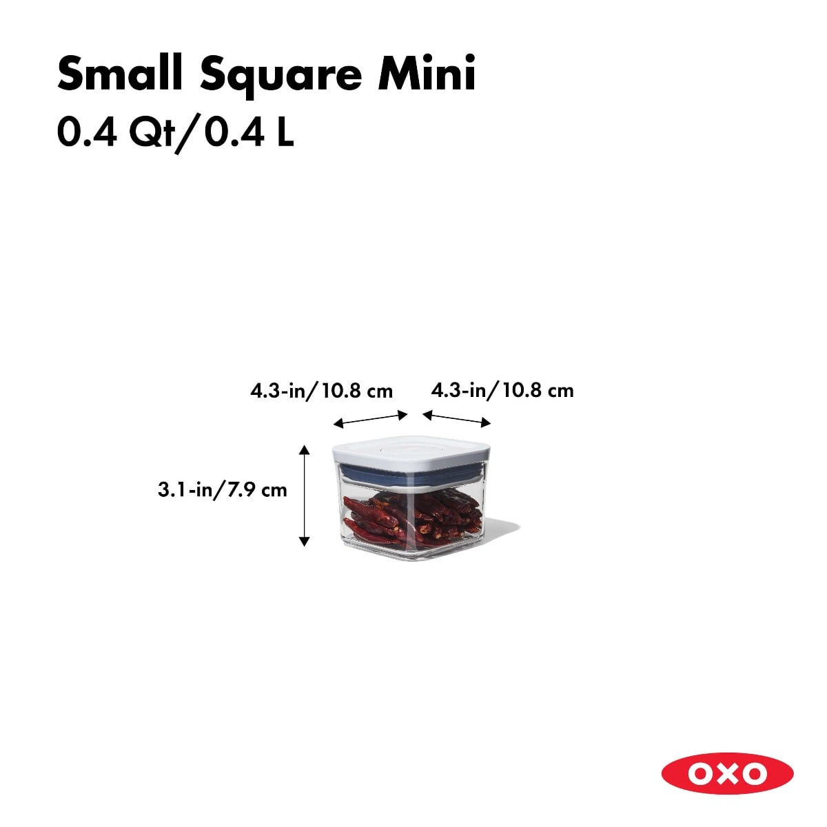 POP Container - Small Square Mini (0.4 Qt.) - White