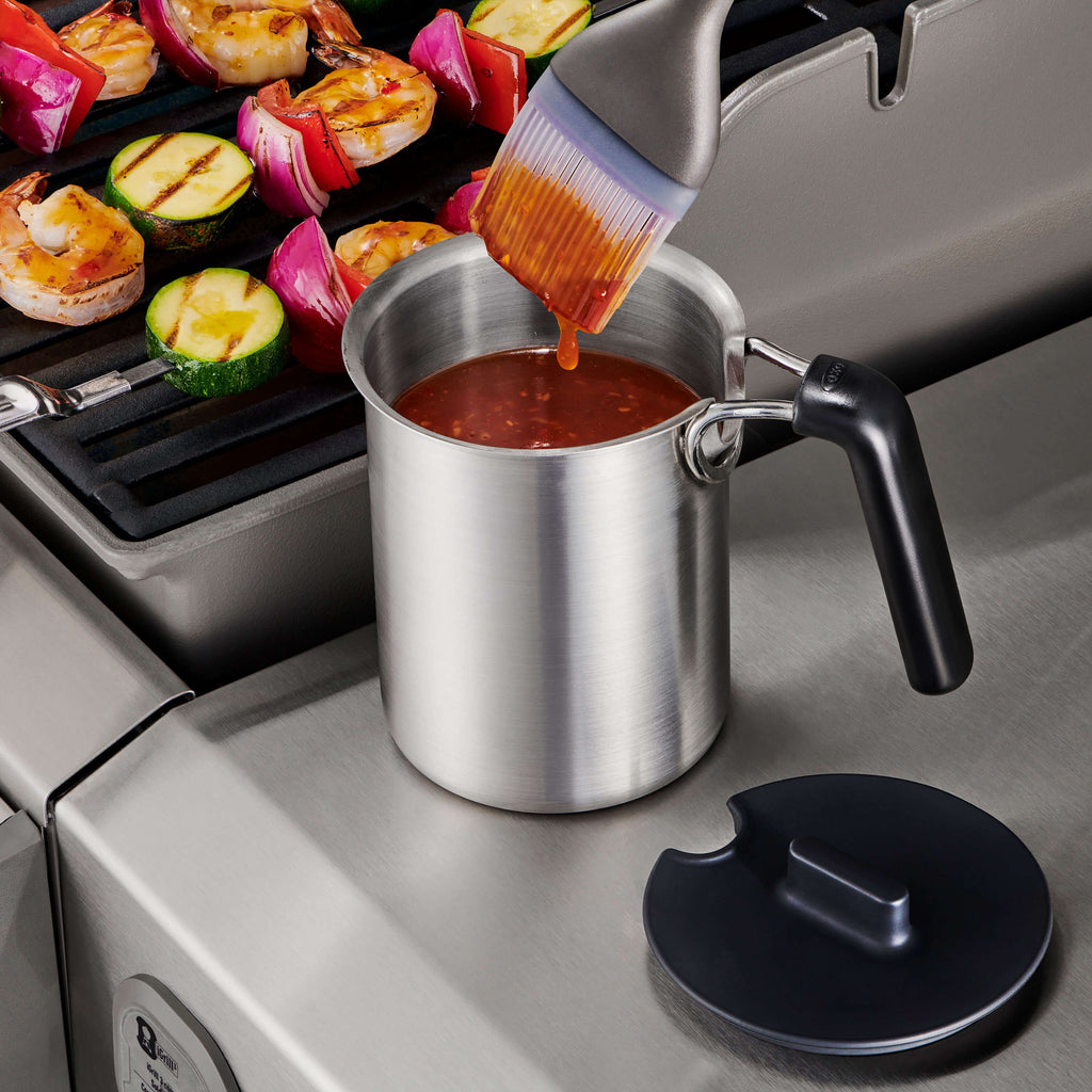Grilling Basting Pot and Brush Set