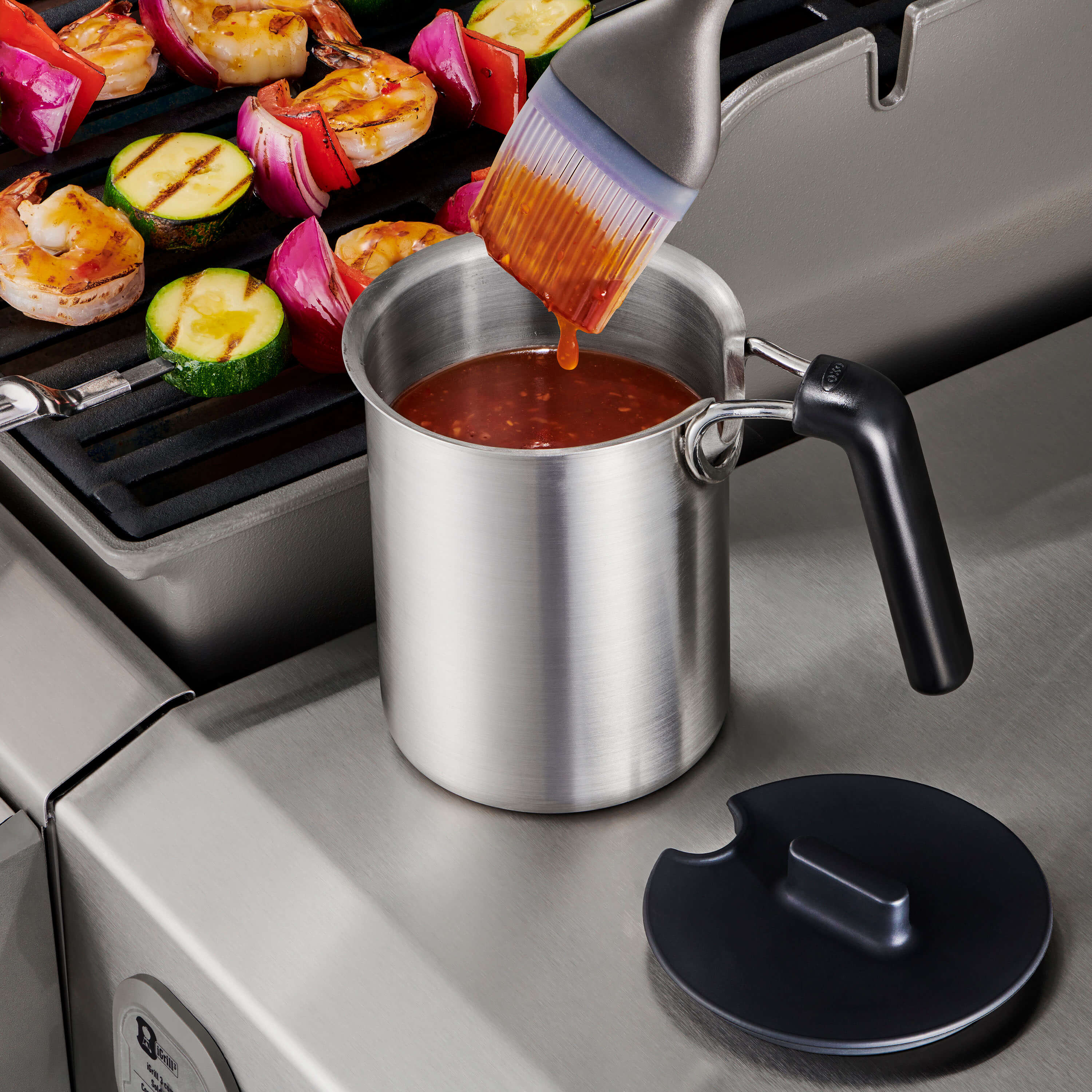 Grilling Basting Pot and Brush Set