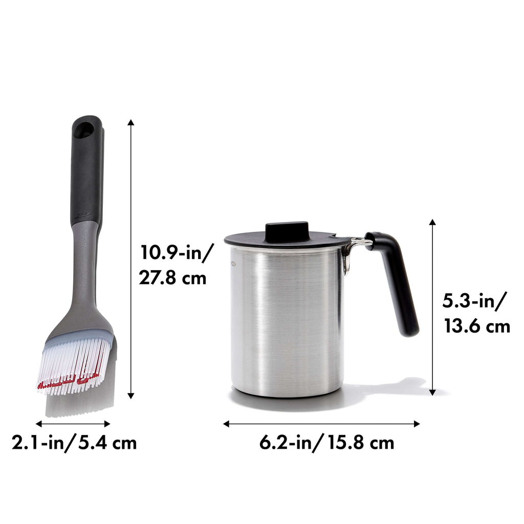 Grilling Basting Pot and Brush Set