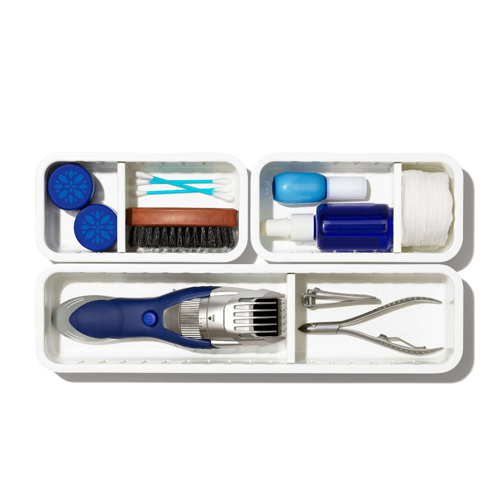 3-Piece Slim Adjustable Drawer Bin Set