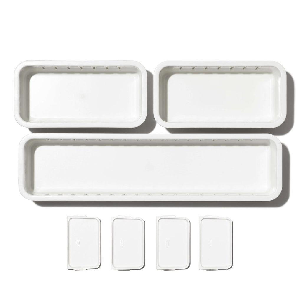 3-Piece Slim Adjustable Drawer Bin Set