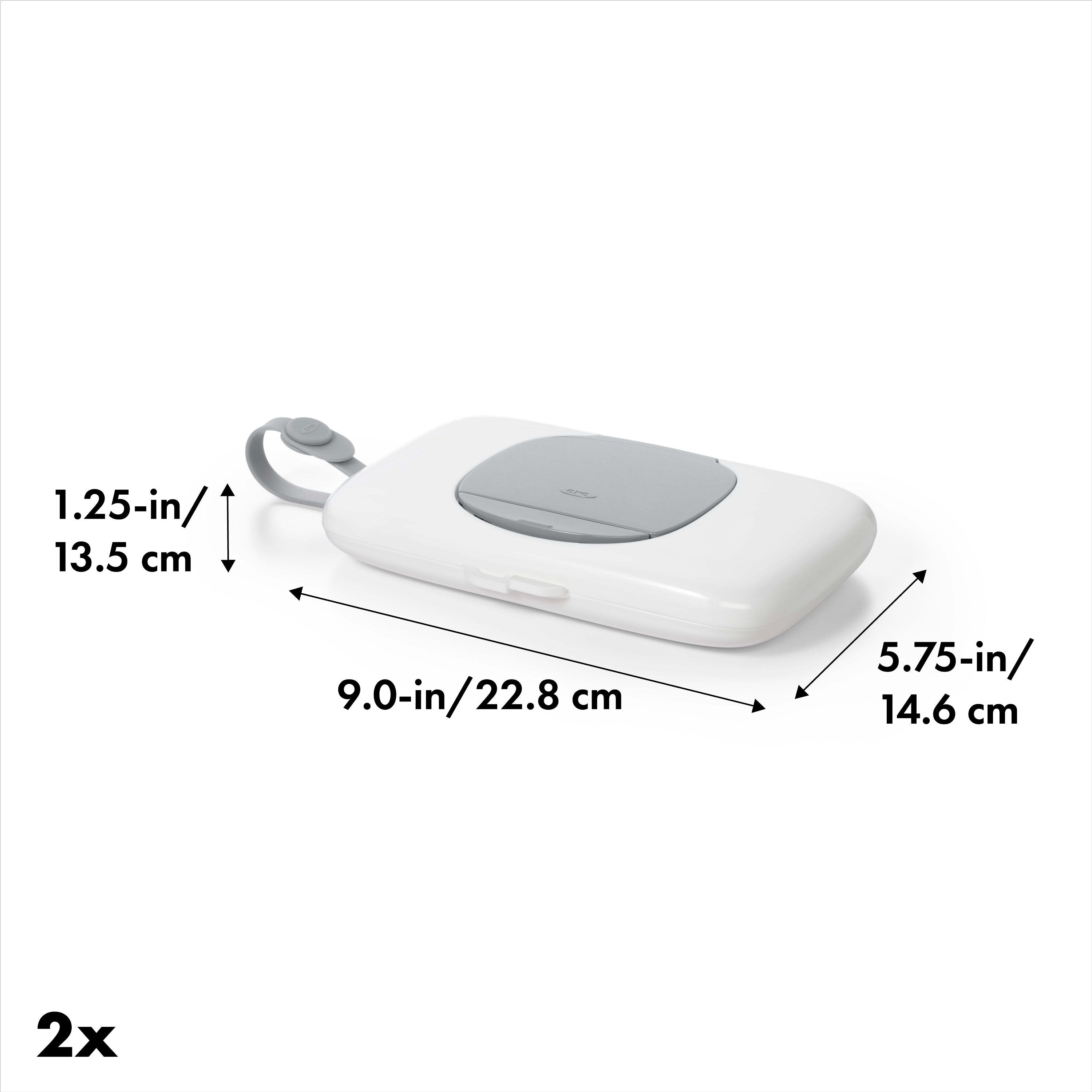 OXO TOT 2-Pack On-the-Go Wipes Dispenser, Gray
