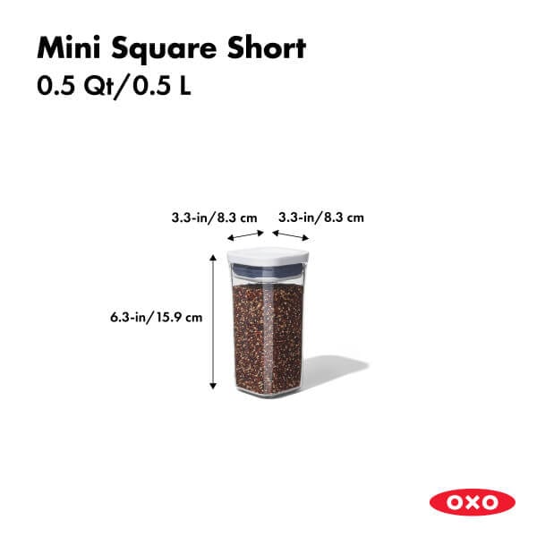 POP Container - Mini Square Short (0.5 Qt.)