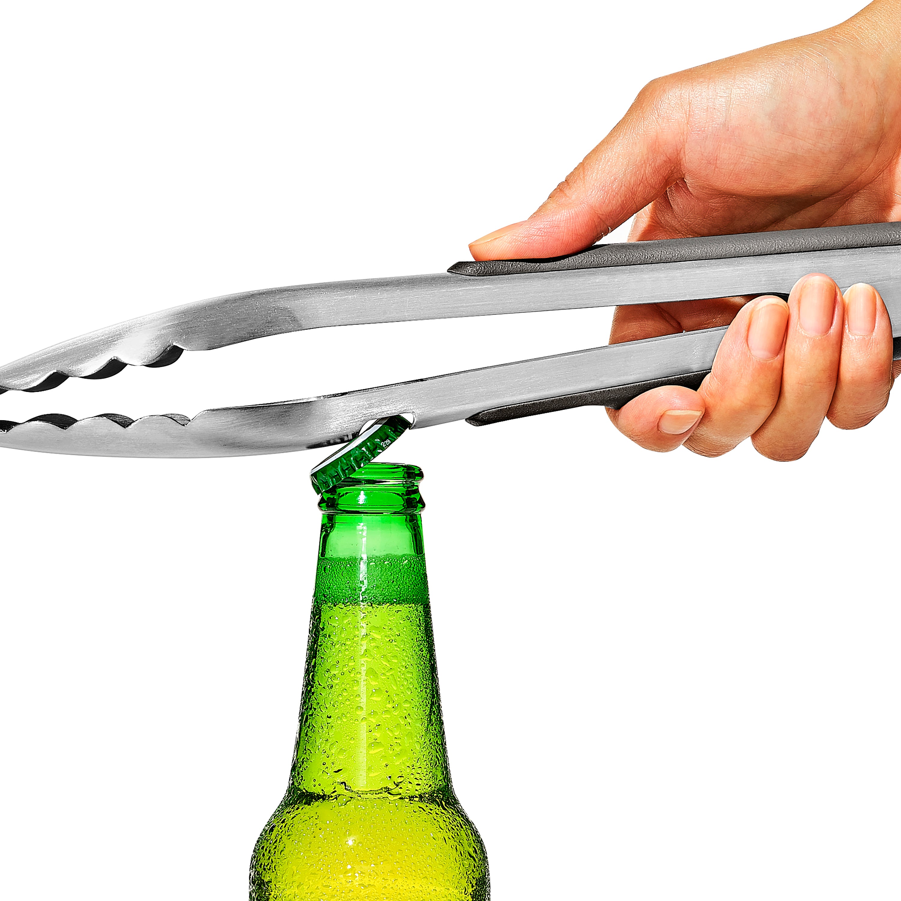 OXO Outdoor 10.5in Camp Stove Tongs with Bottle Opener