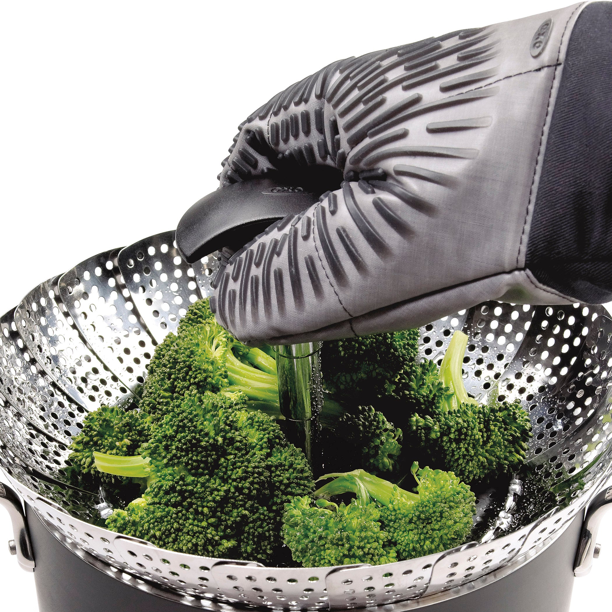 Stainless Steel Steamer with Extendable Handle