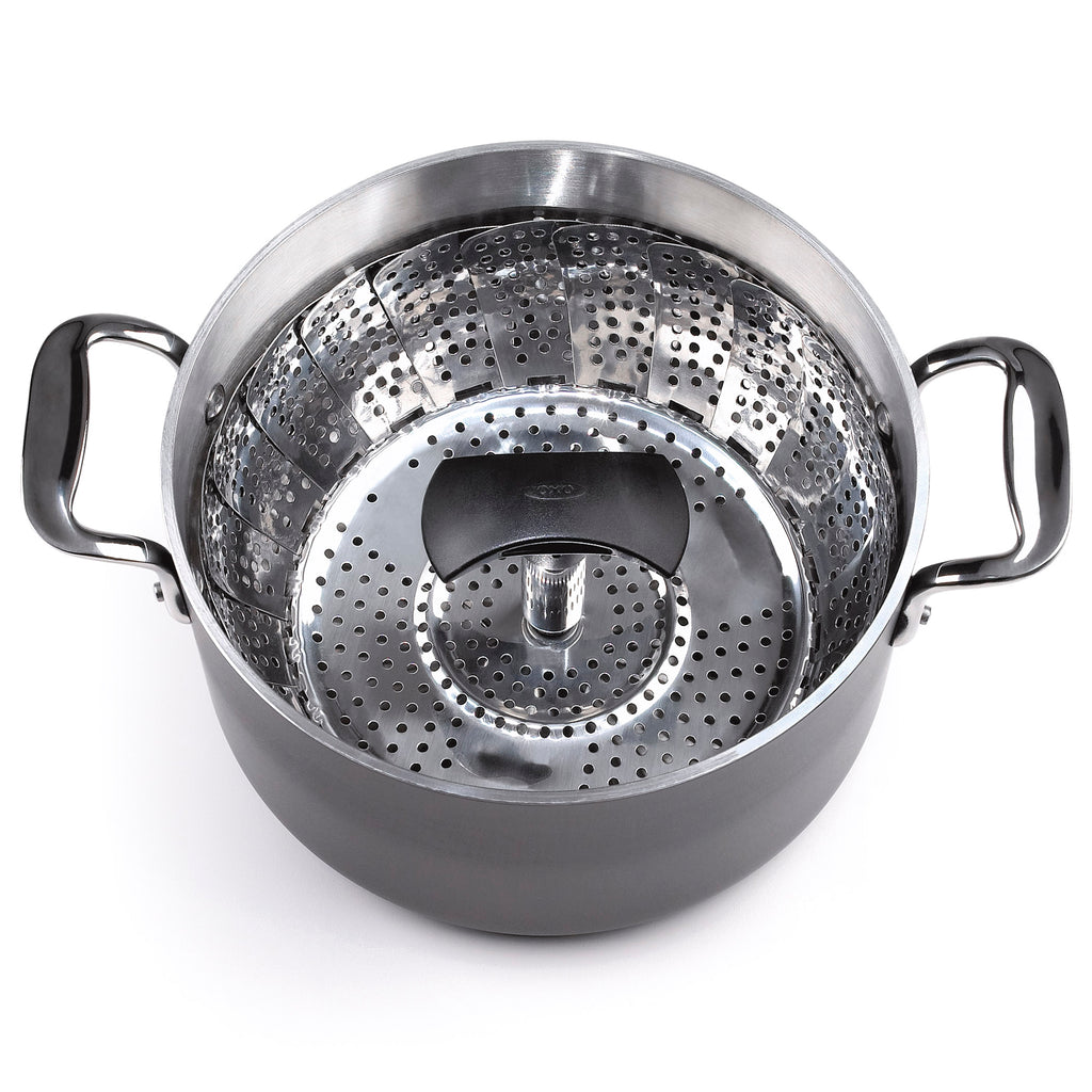 Stainless Steel Steamer with Extendable Handle