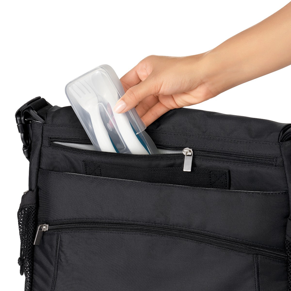 On-the-Go Plastic Fork and Spoon Set with Travel Case